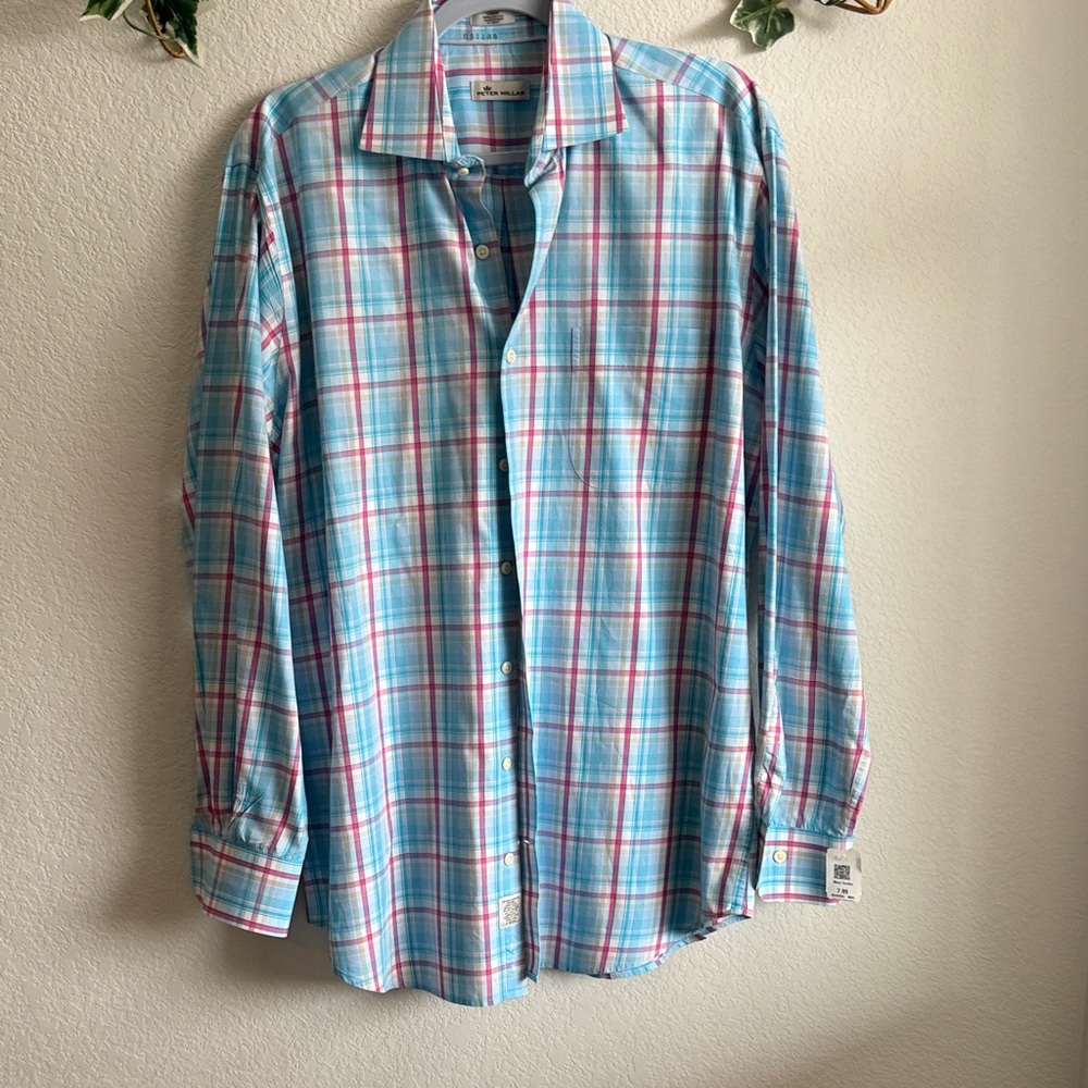 Peter Millar EASTER Spring 🌼 Plaid Dress Shirt